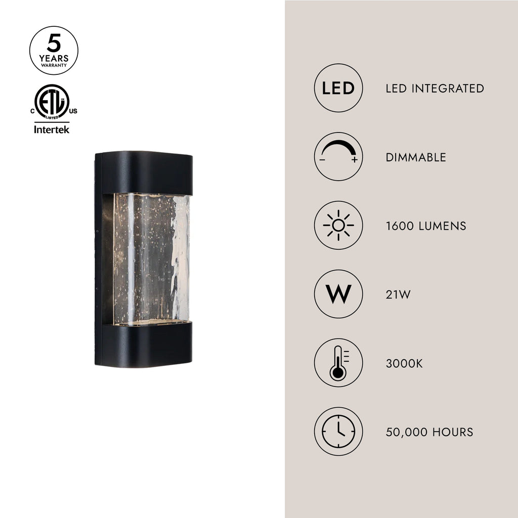 Moondew 12-in Exterior Wall Sconce