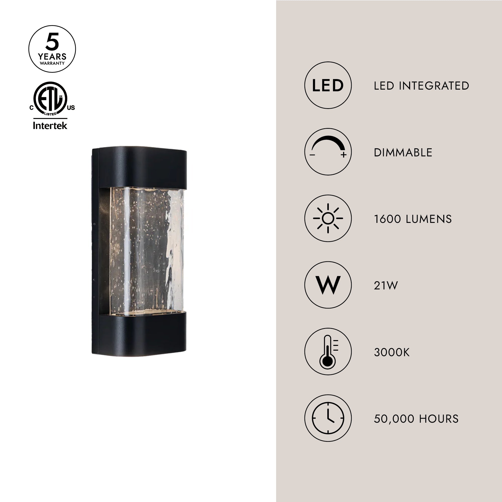 Moondew 12-in Exterior Wall Sconce