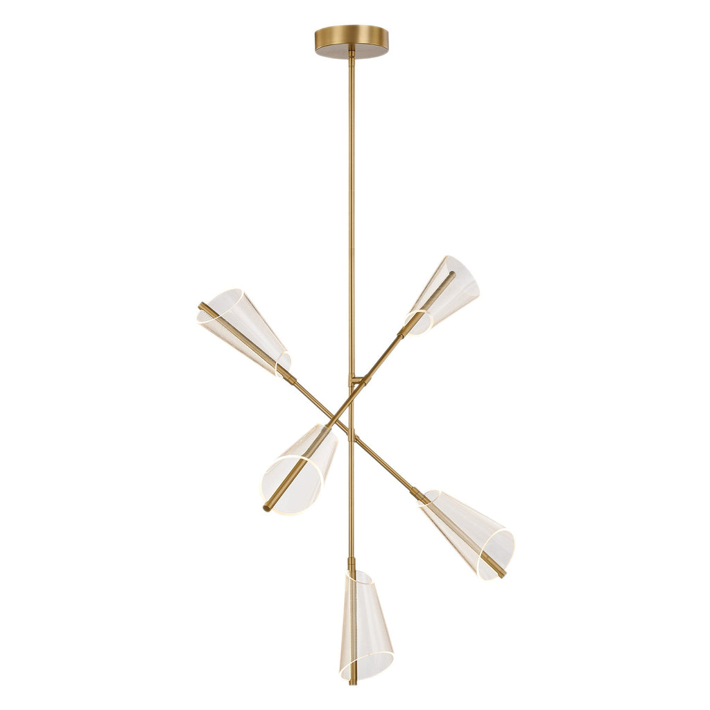 Mulberry 37-in Chandelier — Brushed Gold/Light Guide [Universal Voltage]