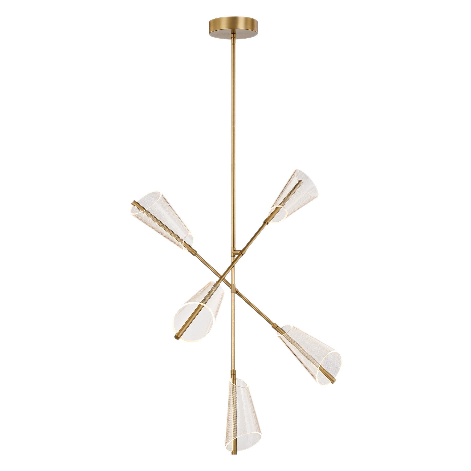 Mulberry 37-in Chandelier — Brushed Gold/Light Guide [Universal Voltage]