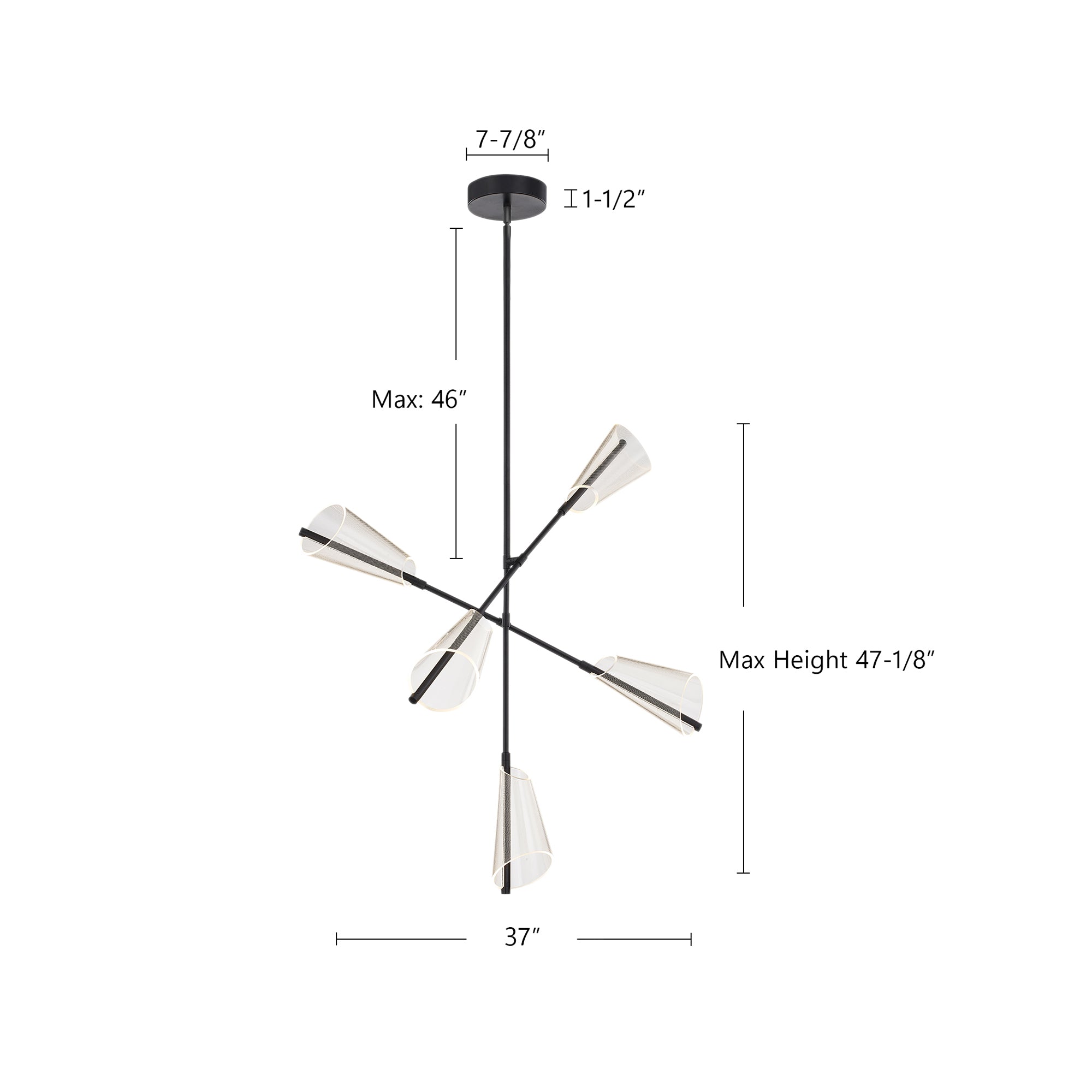 Mulberry 37-in Chandelier