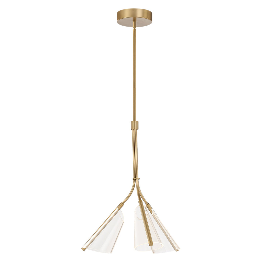 Mulberry 22-in Pendant — Brushed Gold/Light Guide