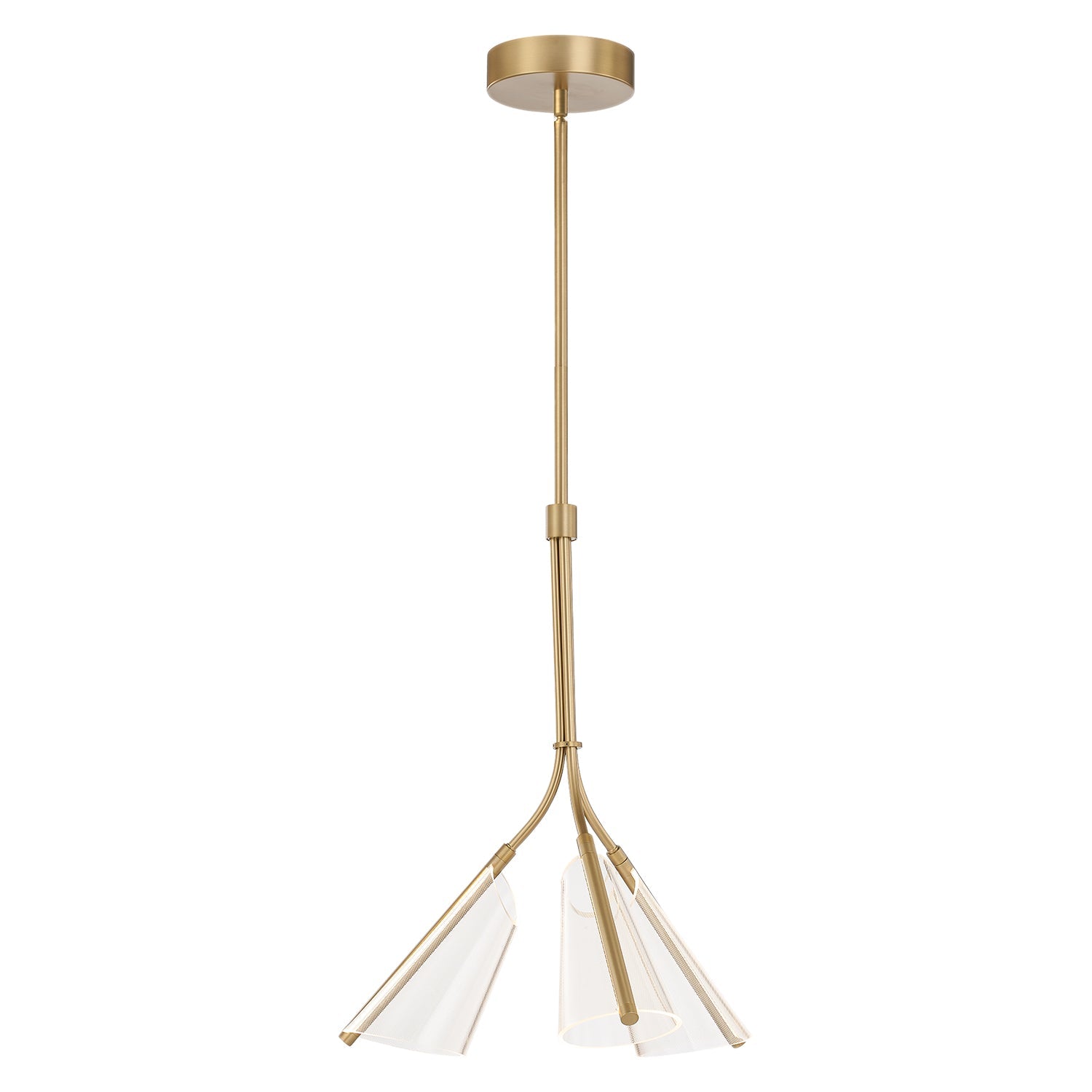 Mulberry 22-in Pendant — Brushed Gold/Light Guide