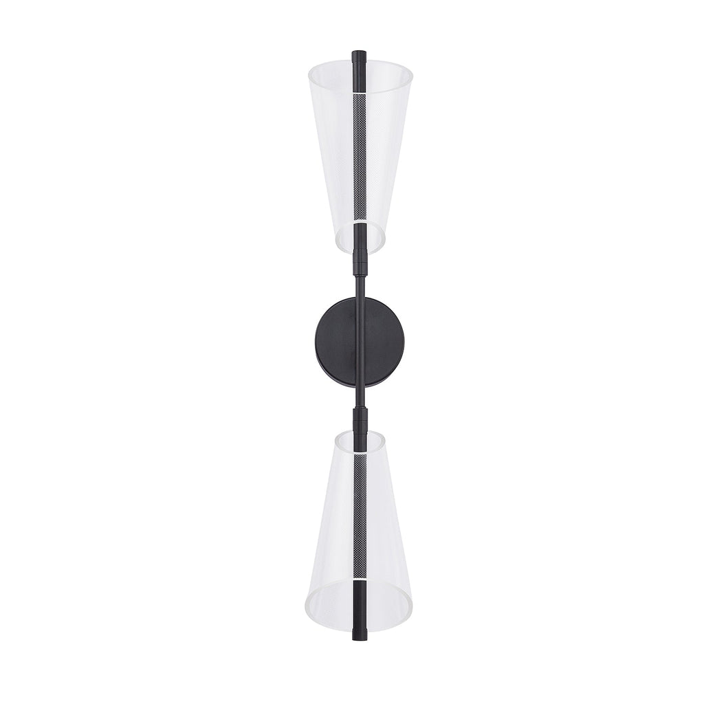 Mulberry 29-in Wall Sconce — Black/Light Guide