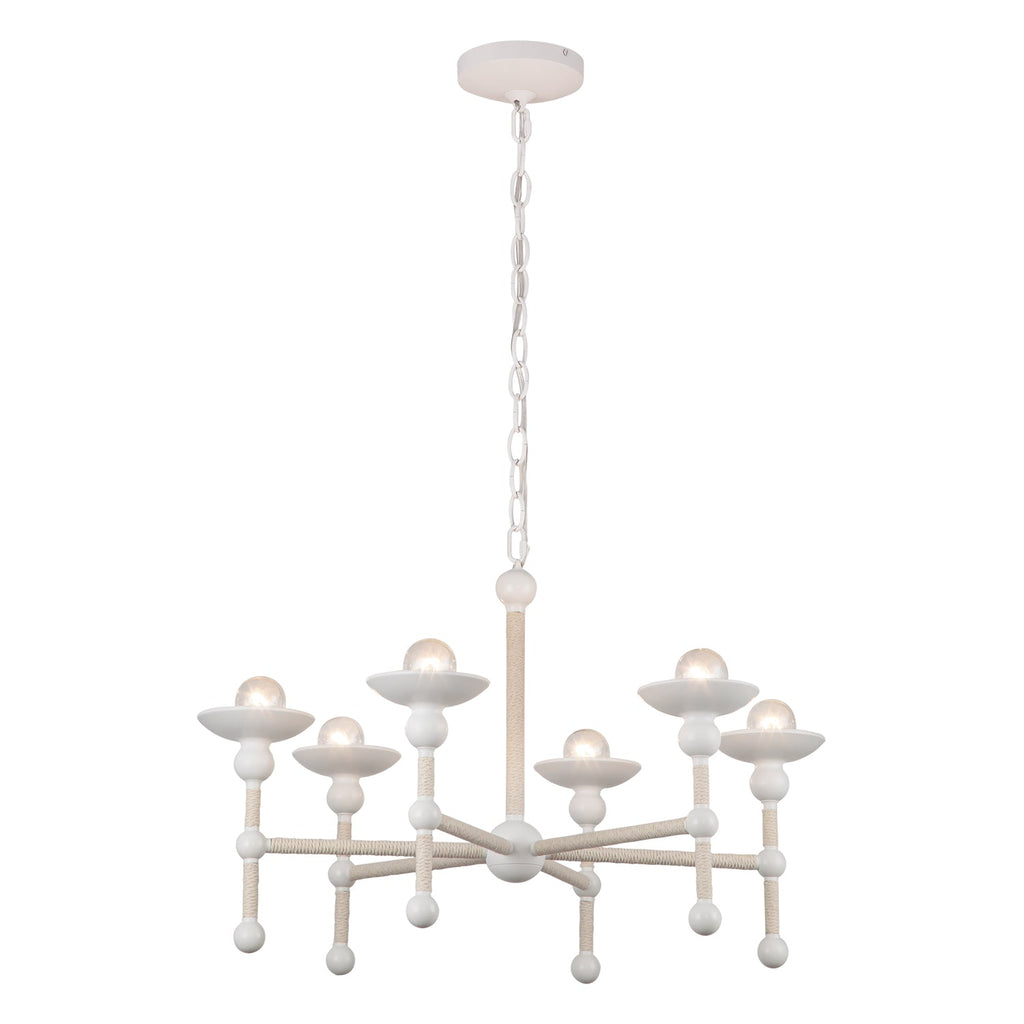 Nadine 25-in Chandelier — Matte White/Cotton