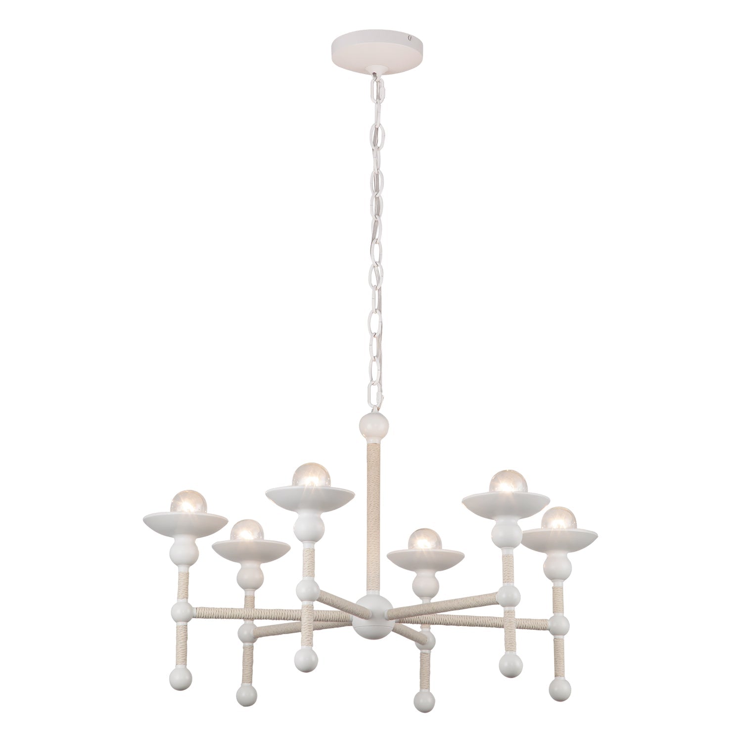 Nadine 25-in Chandelier — Matte White/Cotton