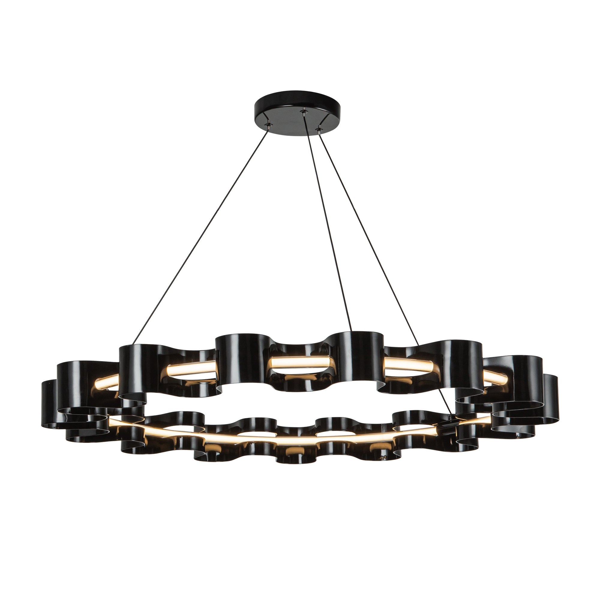 Nami 32-in Chandelier — Glossy Black