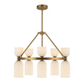 Nelly 26-in Chandelier — Brushed Gold/Glossy Ribbed Opal Glass