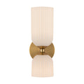 Nelly 12-in Wall/Vanity Light — Brushed Gold/Glossy Ribbed Opal Glass