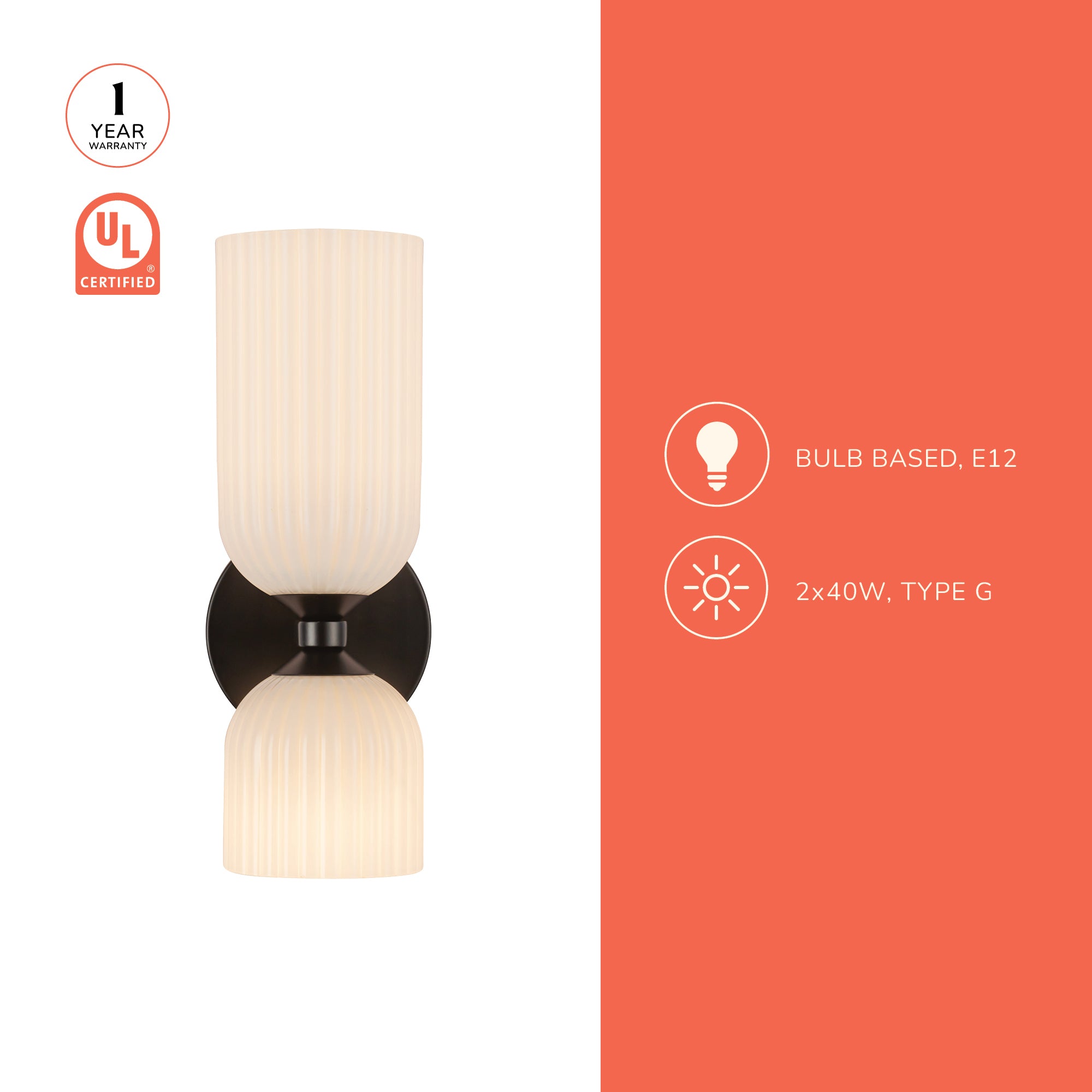 Nelly 12-in Wall/Vanity Light