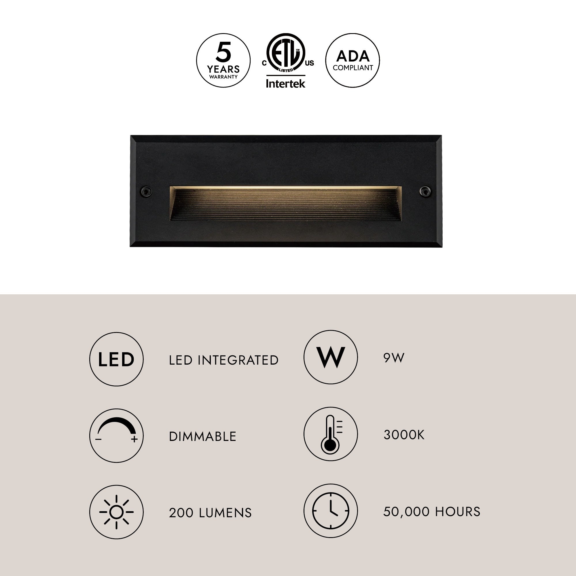 Newport 10-in Exterior Wall/Step Light