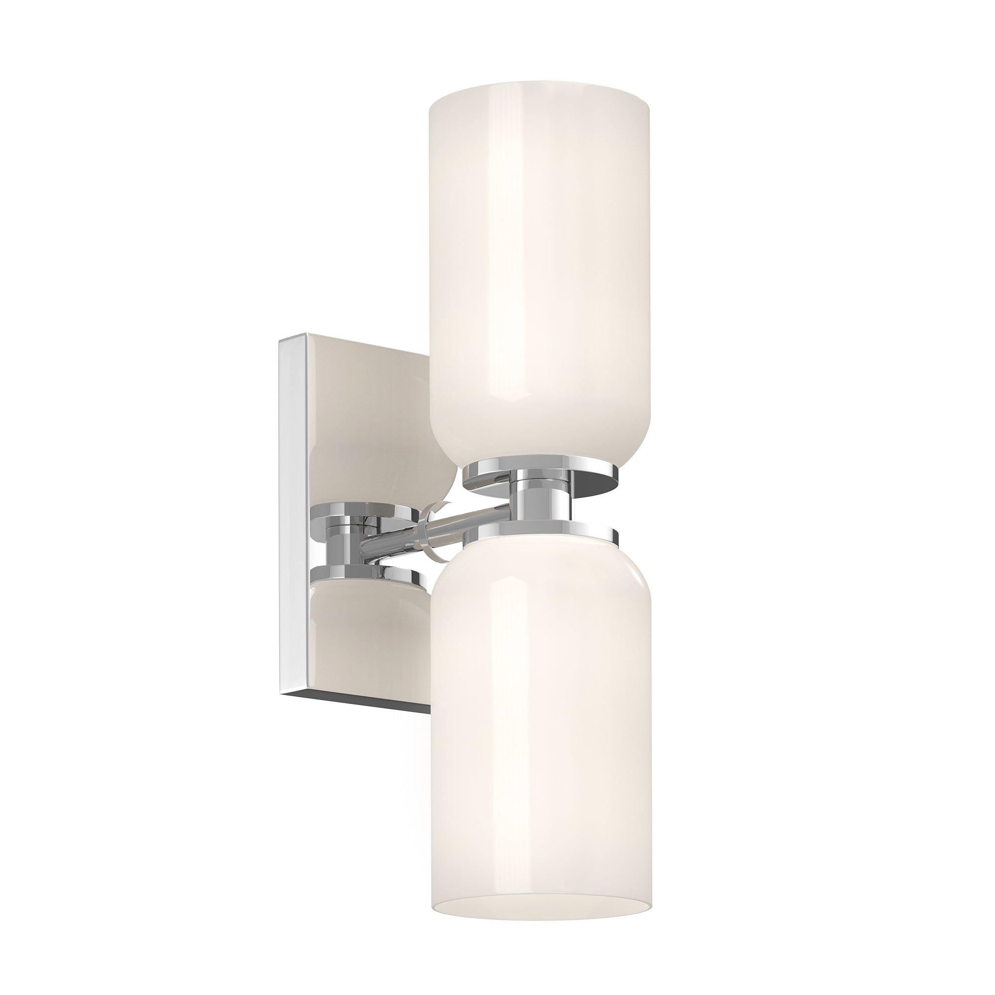 Nola 12-in Wall Sconce — Chrome/Glossy Opal Glass