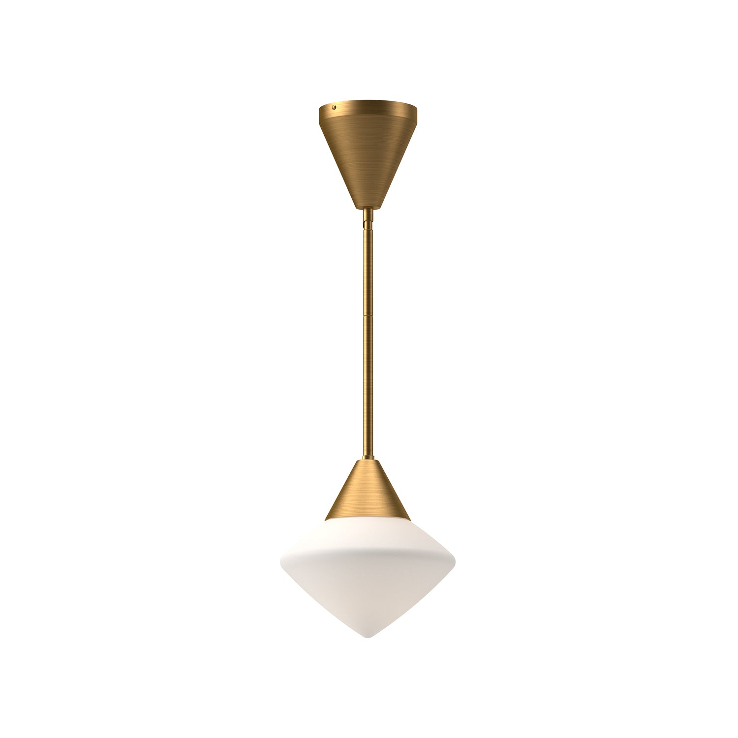 Nora 8-in Pendant — Aged Gold/Opal Matte Glass