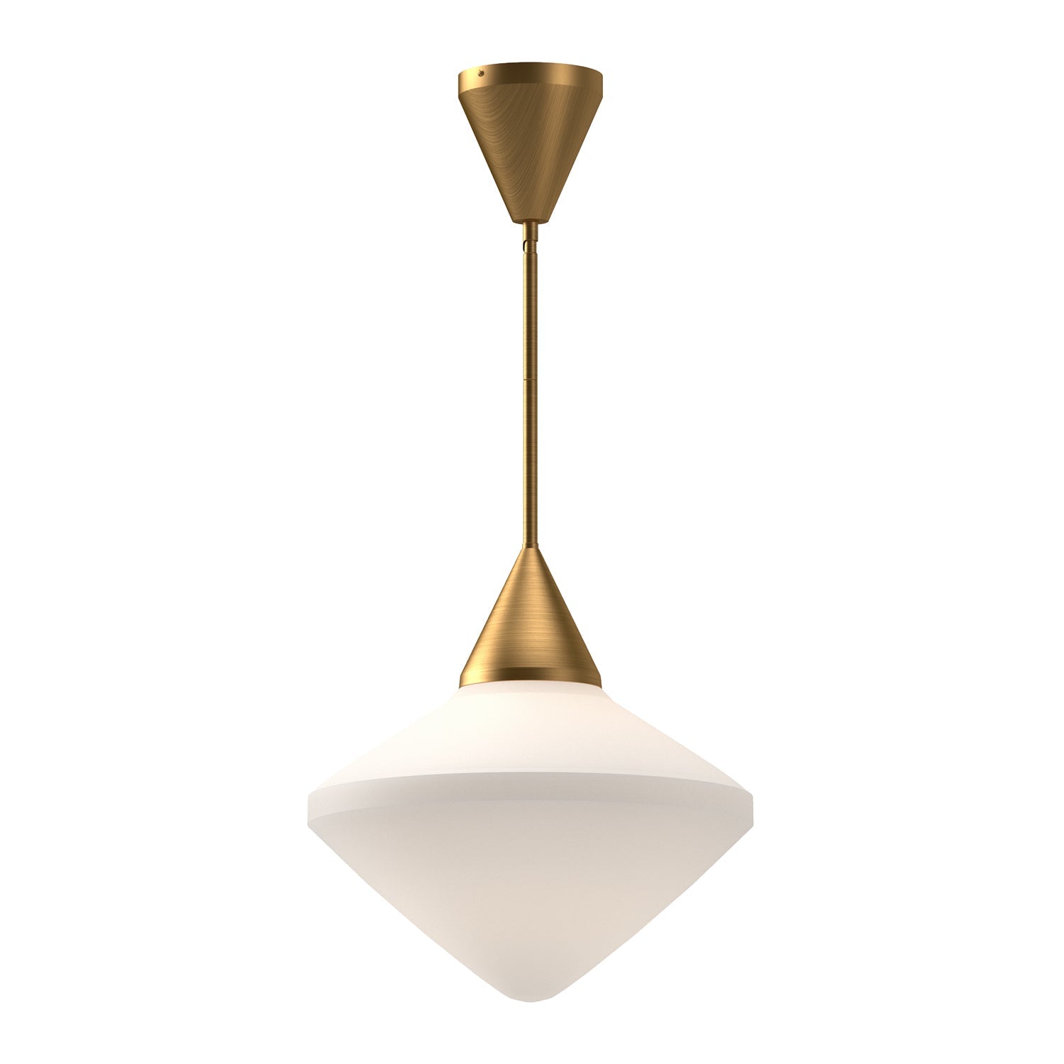 Nora 14-in Pendant — Aged Gold/Opal Matte Glass