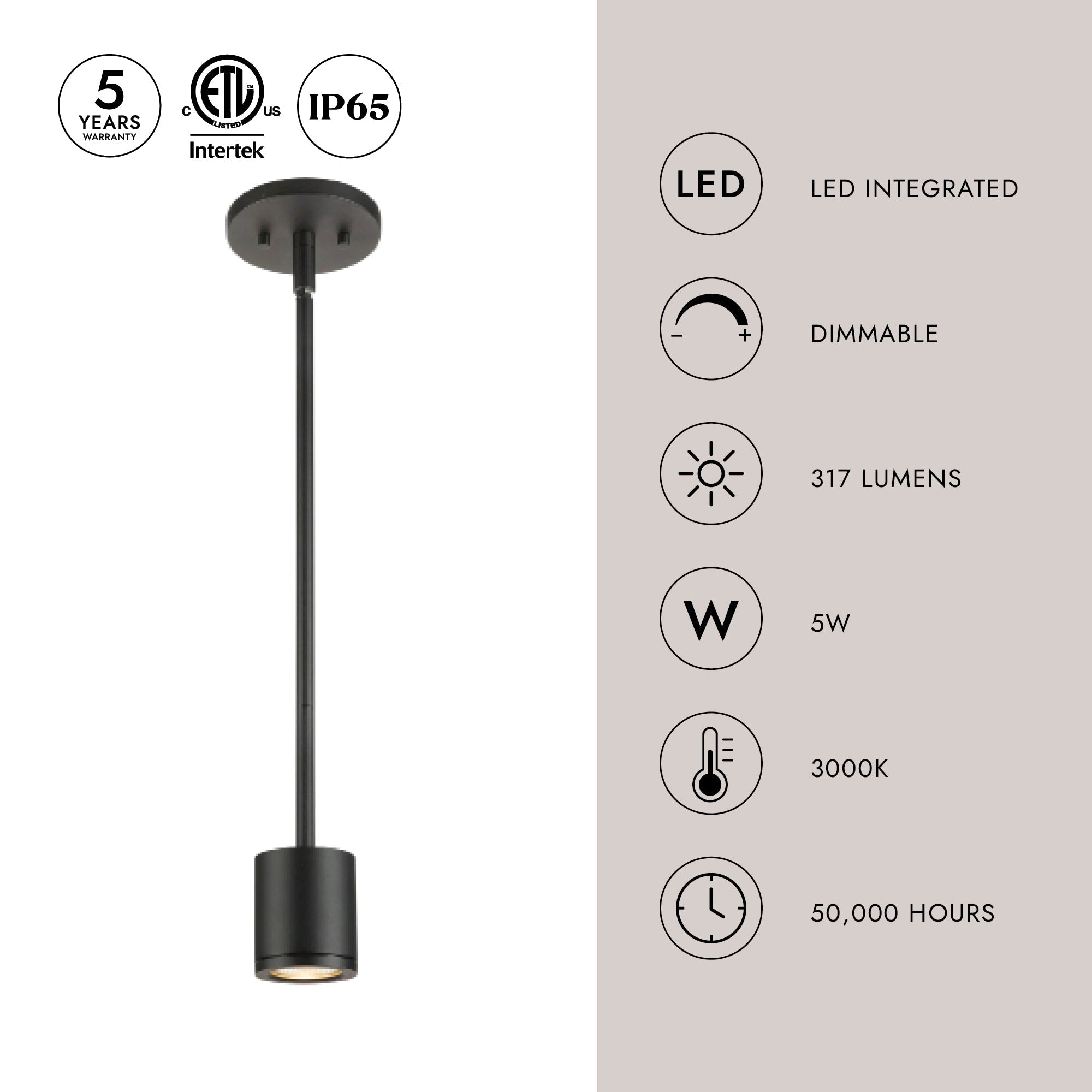 Nordic 3-in (2-in Dia.) Exterior Pendant