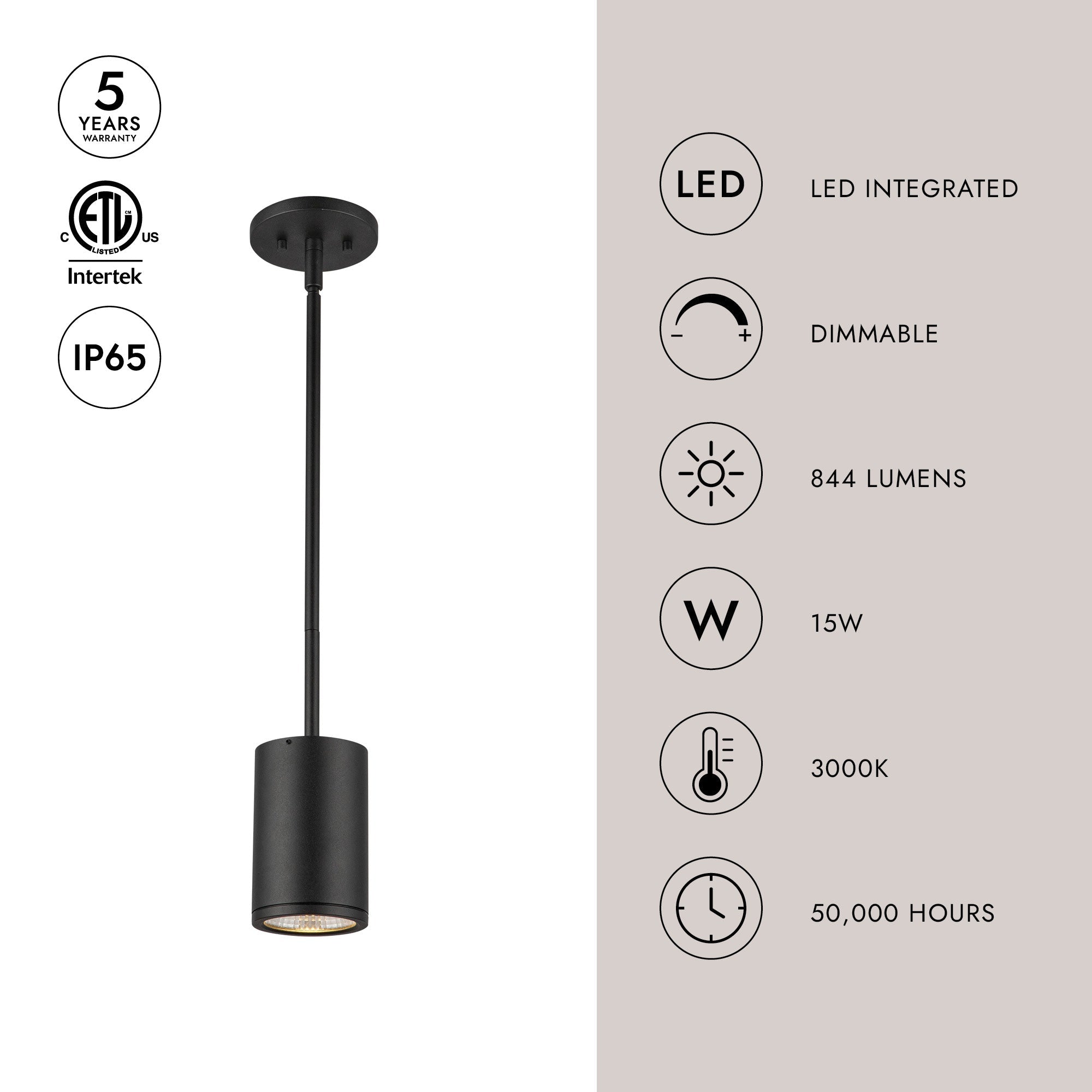 Nordic 5-in (3-in Dia.) Exterior Pendant
