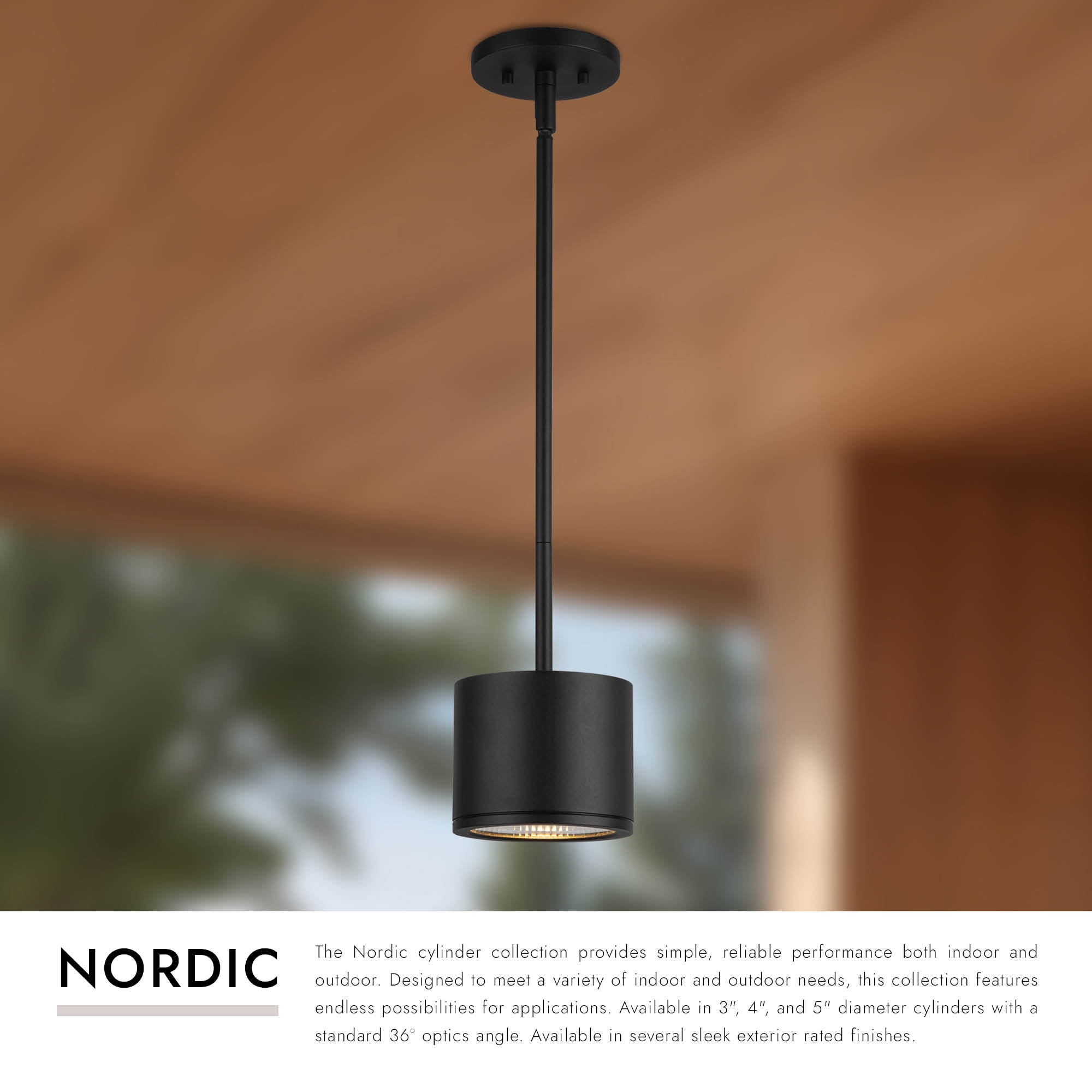 Nordic 4-in (5-in Dia.) Exterior Pendant