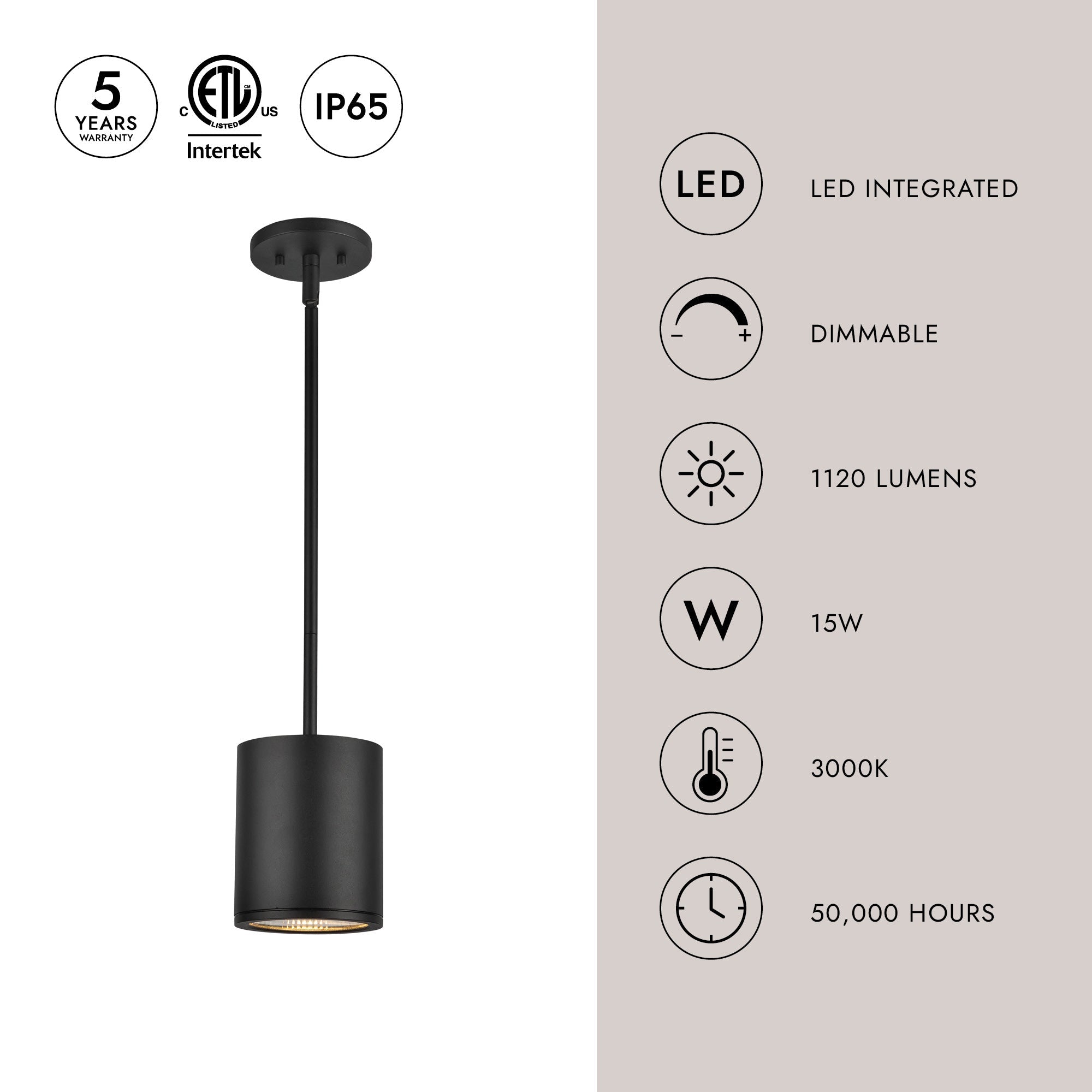 Nordic 6-in (5-in Dia.) Exterior Pendant