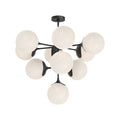 Nouveau 35-in Chandelier — Matte Black/Opal Matte Glass