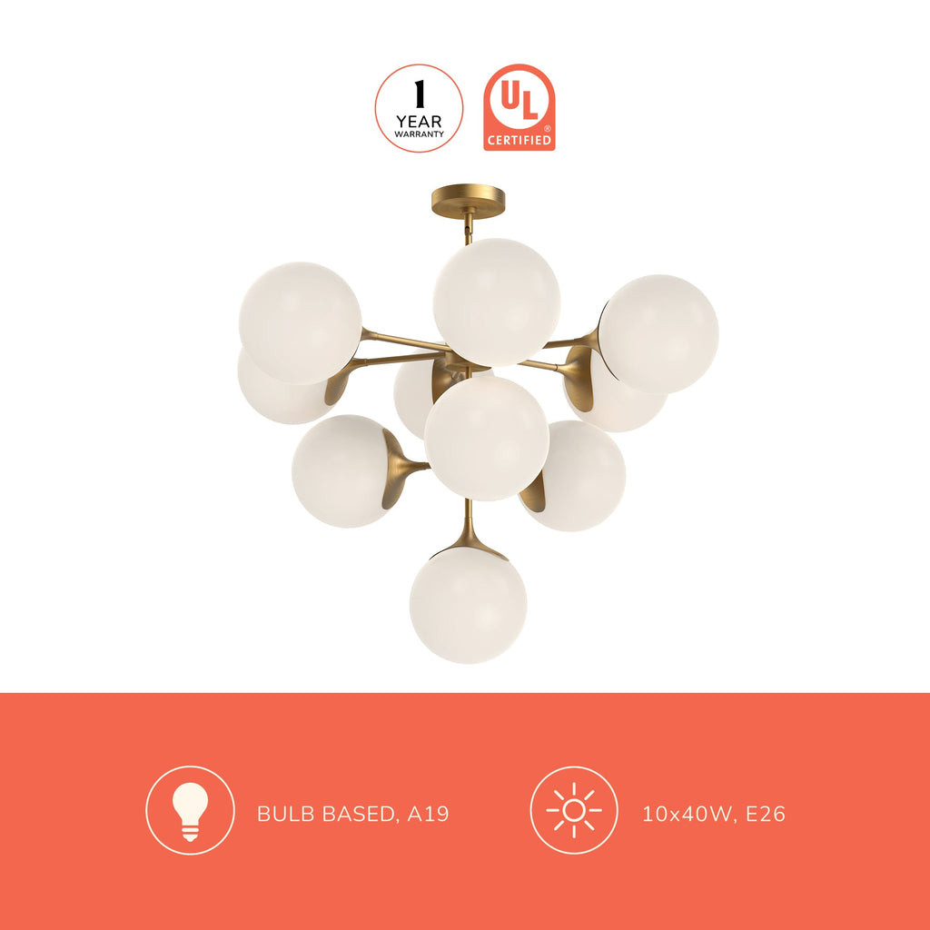Nouveau 35-in Chandelier