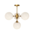 Nouveau 26-in Chandelier — Aged Gold/Opal Matte Glass