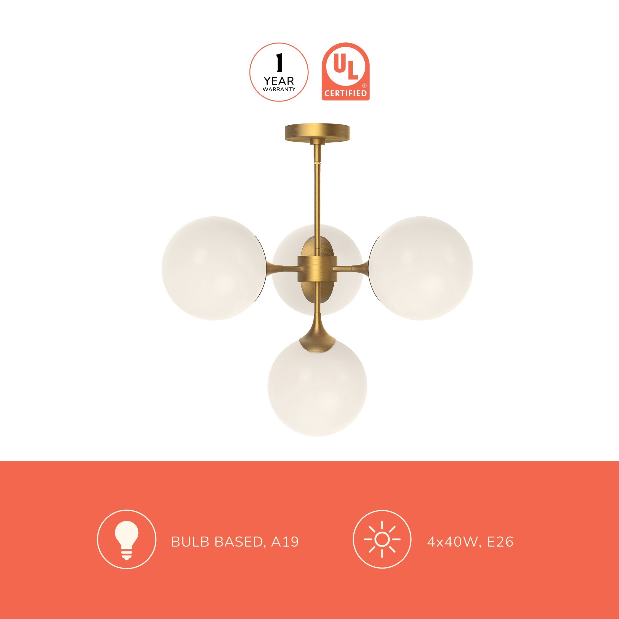 Nouveau 26-in Chandelier