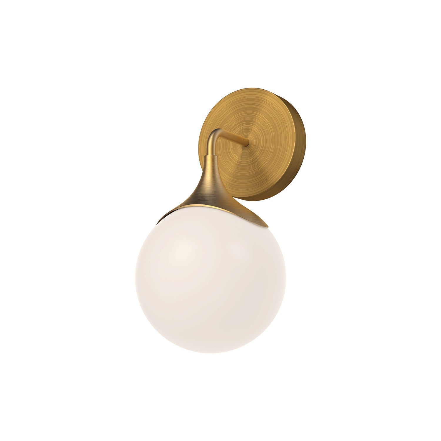 Nouveau 12-in Wall/Vanity Light — Aged Gold/Opal Matte Glass