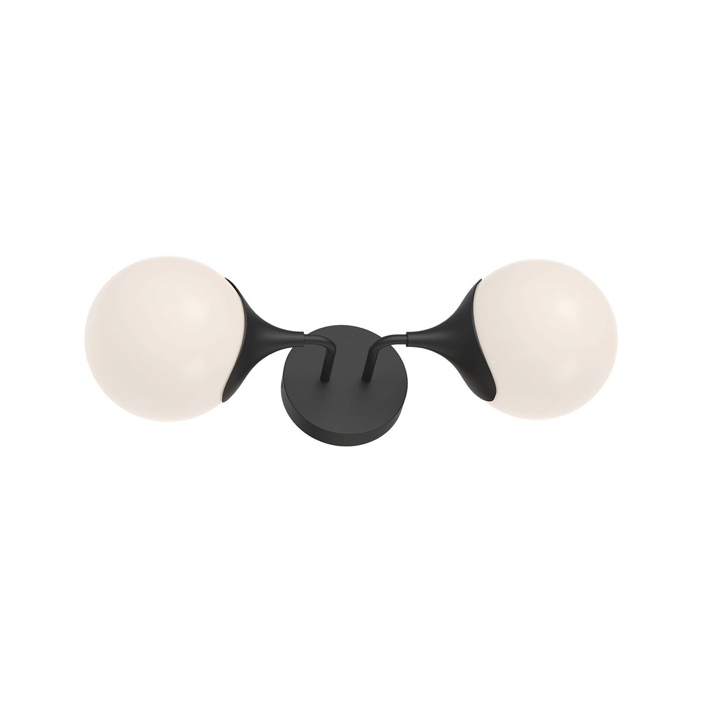 Nouveau 19-in Wall/Vanity Light — Matte Black/Opal Matte Glass