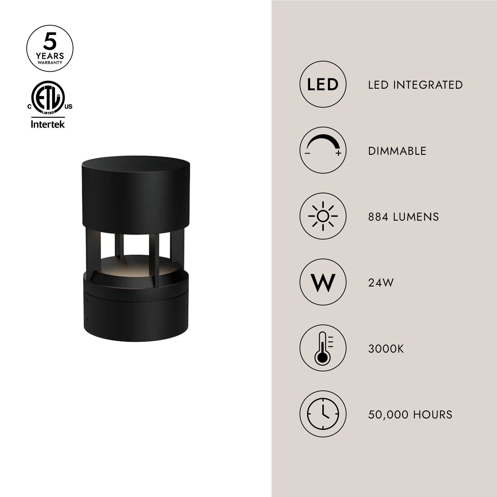 Novato 10-in Exterior Bollard