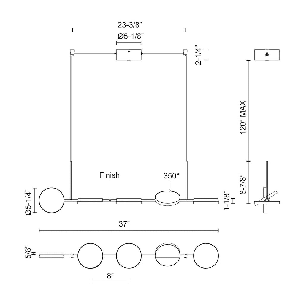 Novel 37-inch Linear Pendant