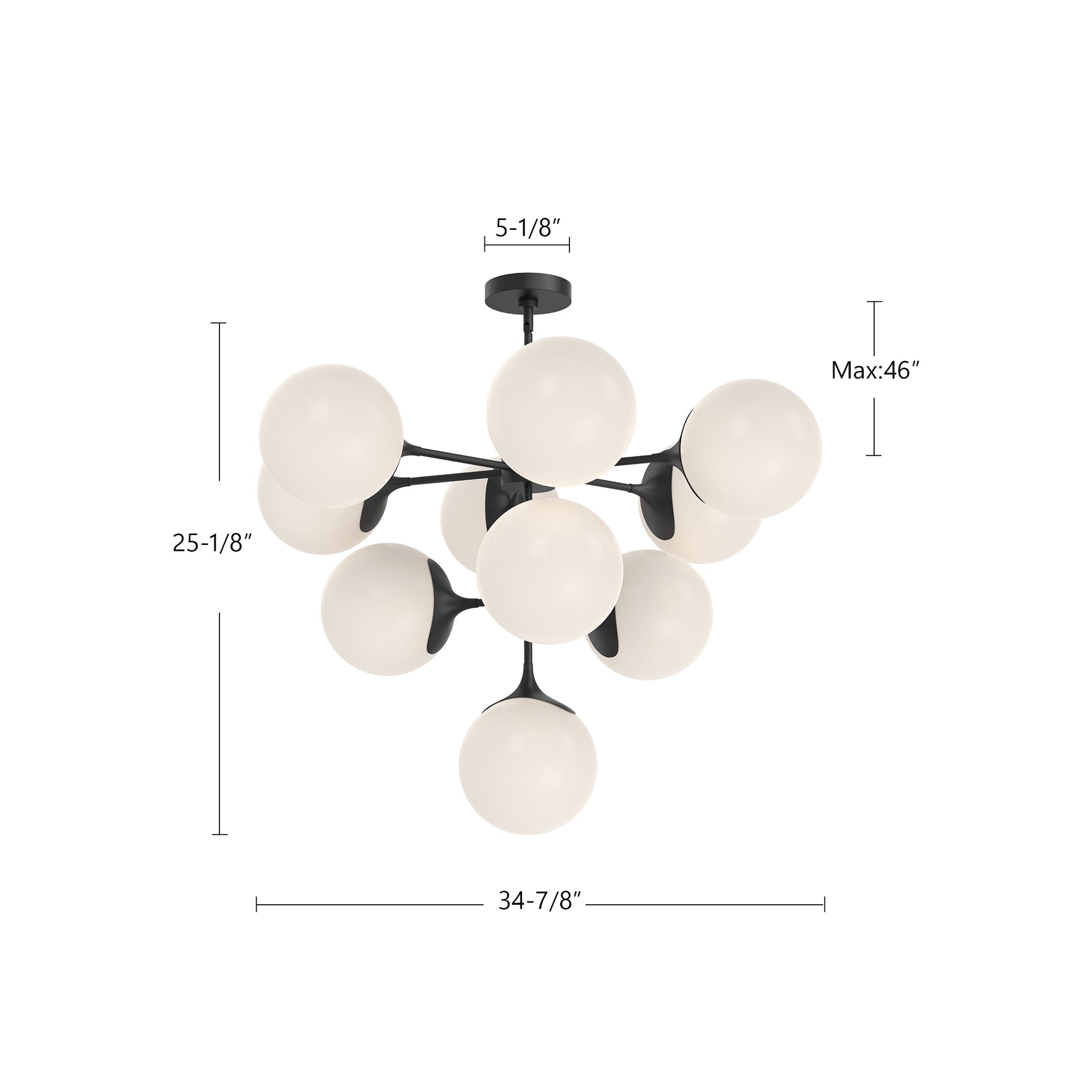 Nouveau 35-in Chandelier