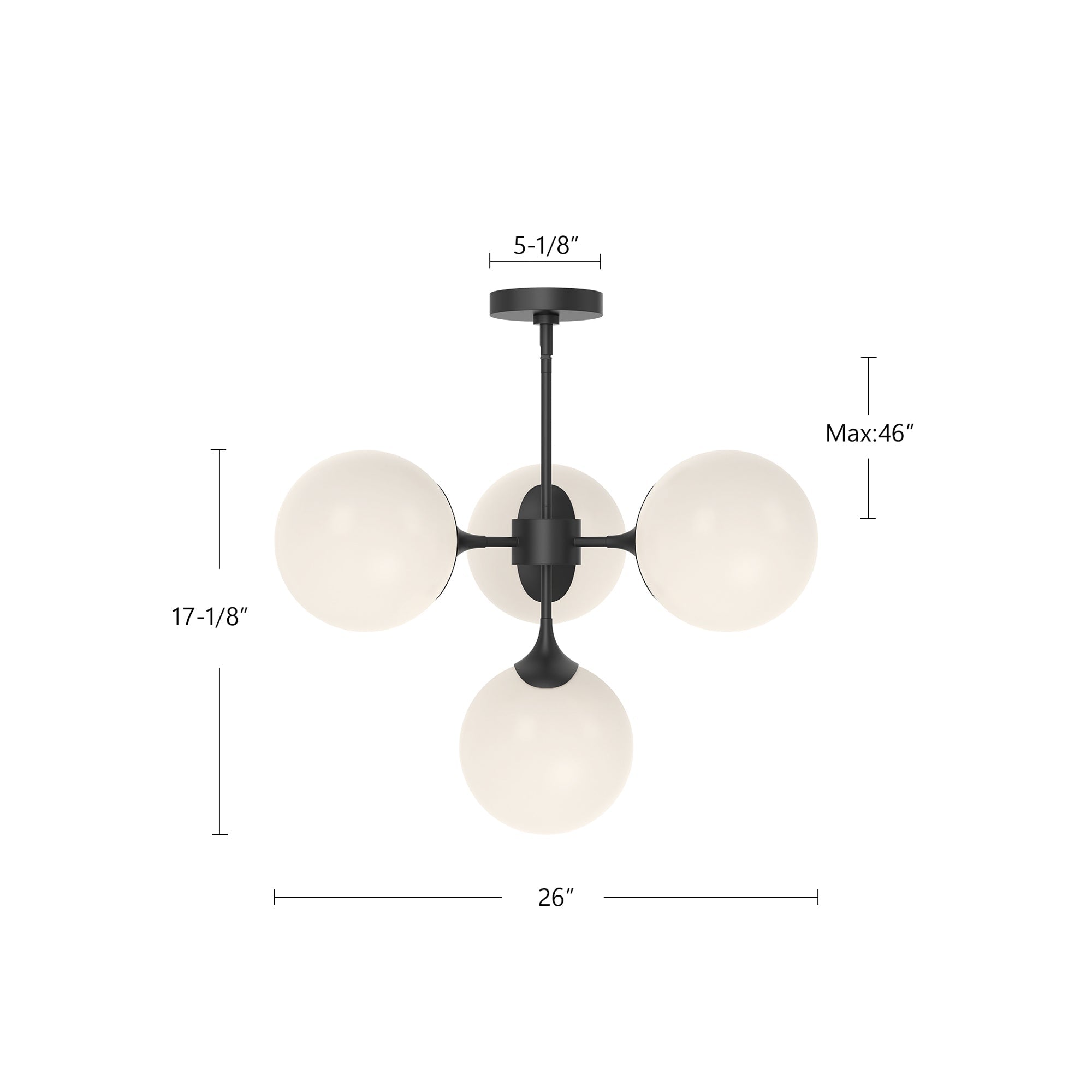 Nouveau 26-in Chandelier