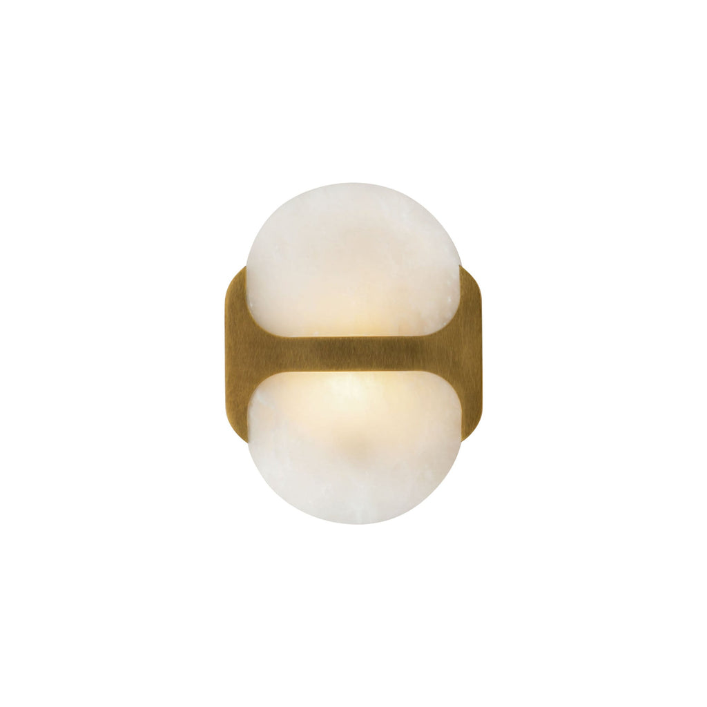 Odin 9-in Wall/Vanity Light — Vintage Brass/Alabaster