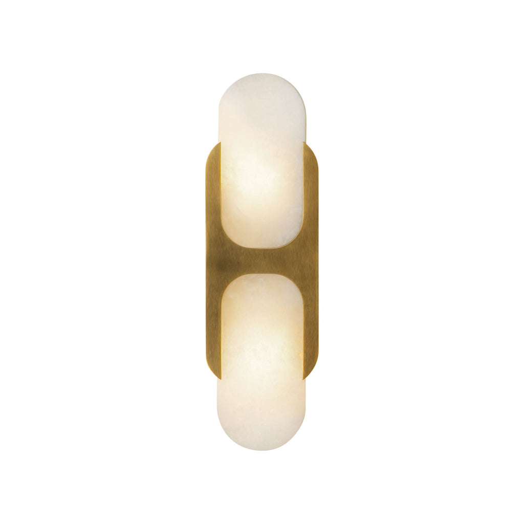 Odin 14-in Wall/Vanity Light — Vintage Brass/Alabaster