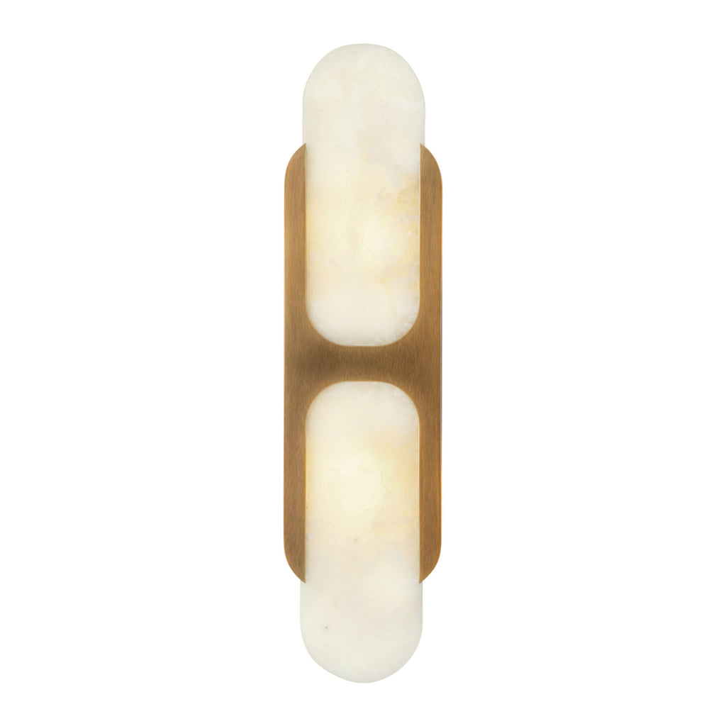 Odin 17-in Wall/Vanity Light — Vintage Brass/Alabaster