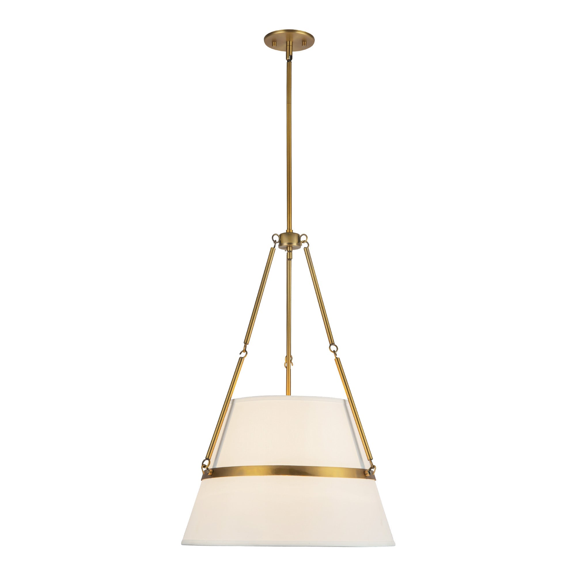 Oliver 18-in Pendant — Aged Gold/White Linen