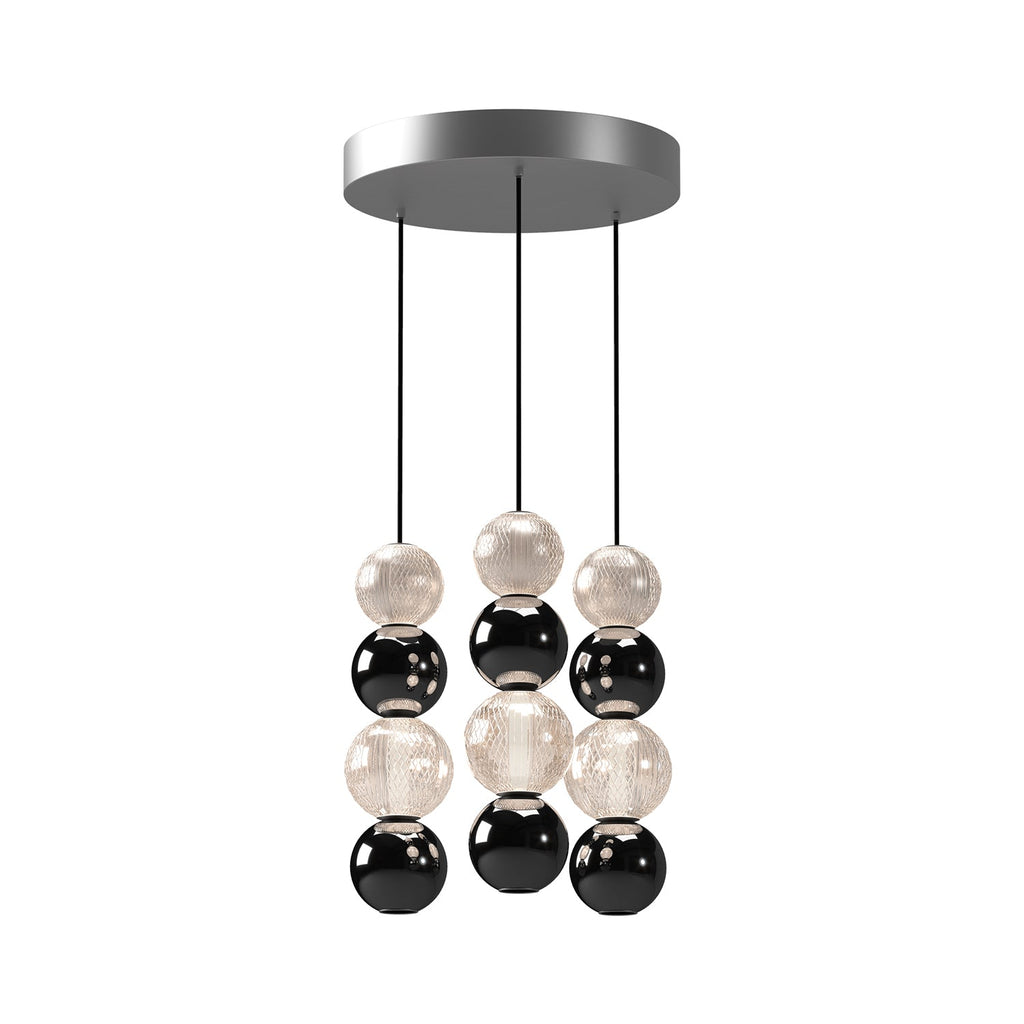 Onyx 3 Head Multi Pendant — Polished Nickel