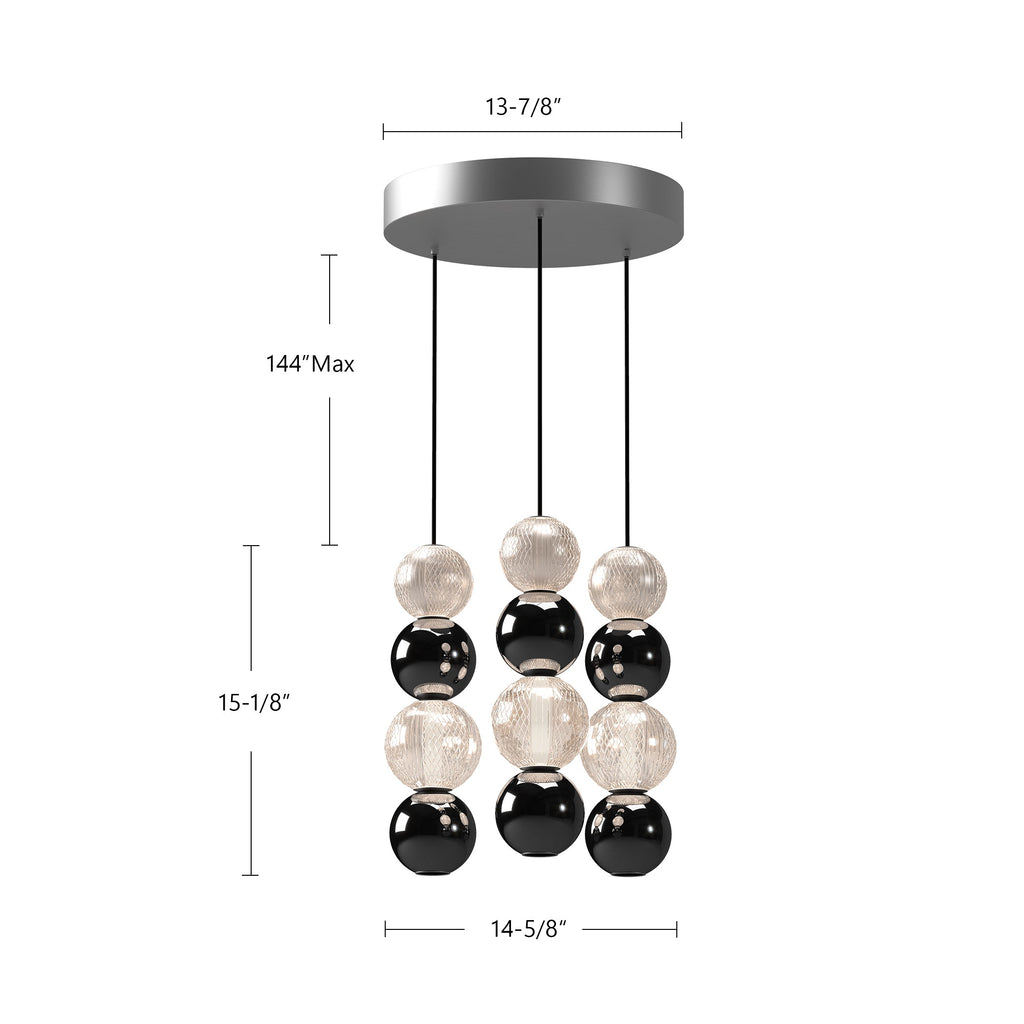 Onyx 3 Head Multi Pendant