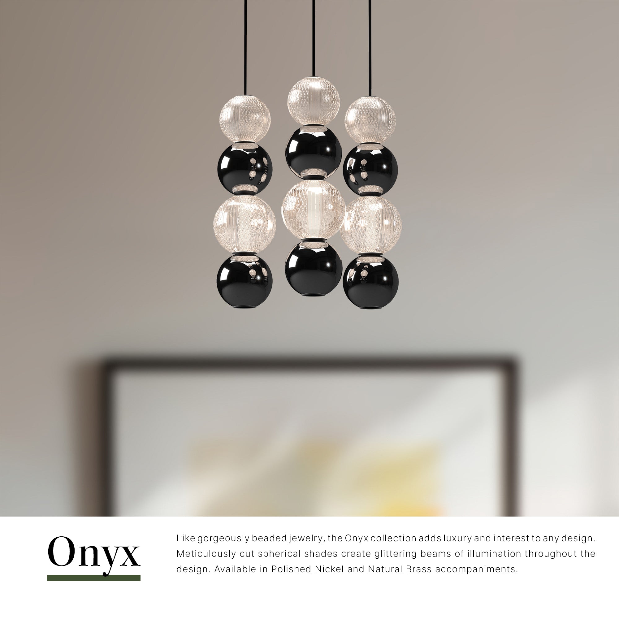 Onyx 3 Head Multi Pendant