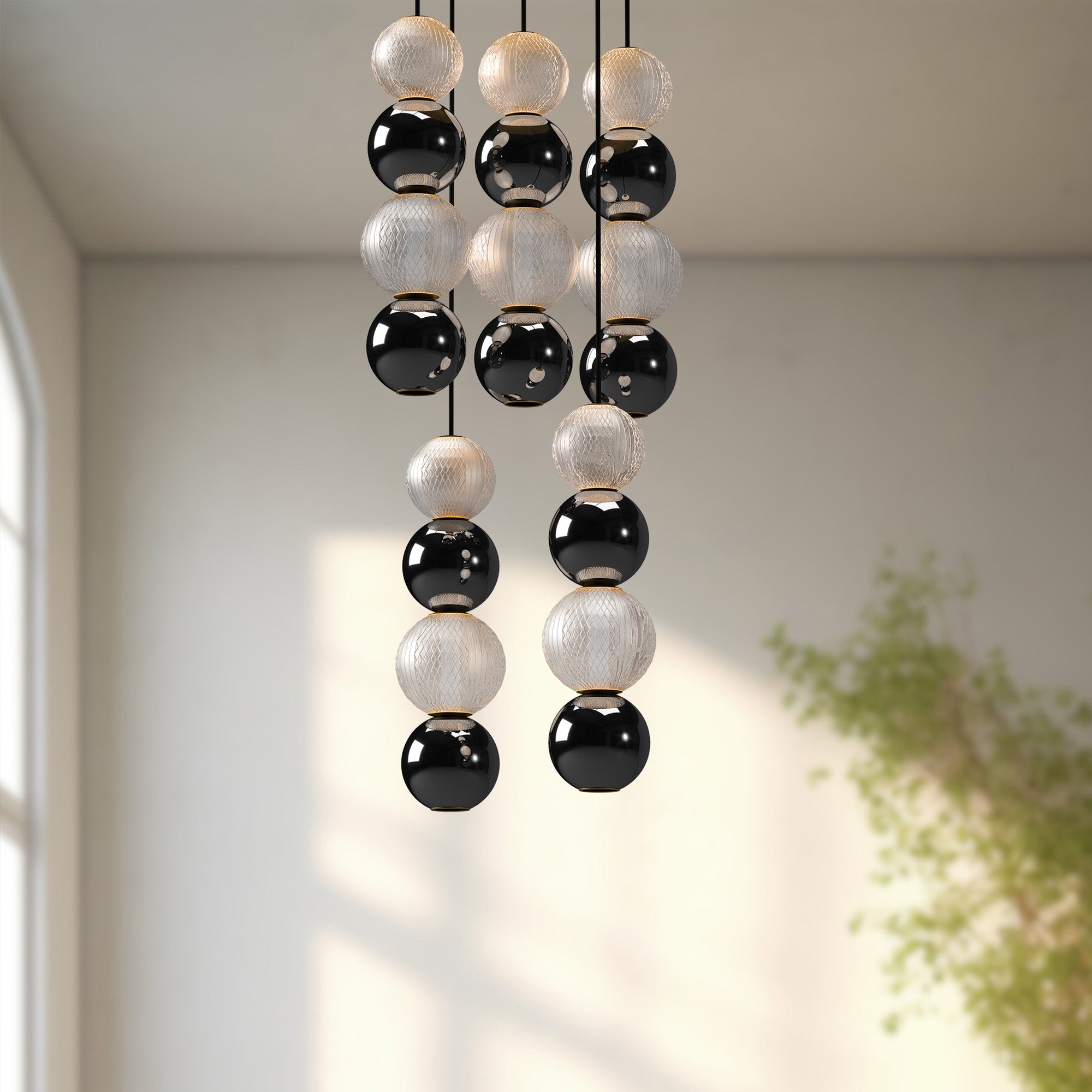 Onyx 5 Head Multi Pendant