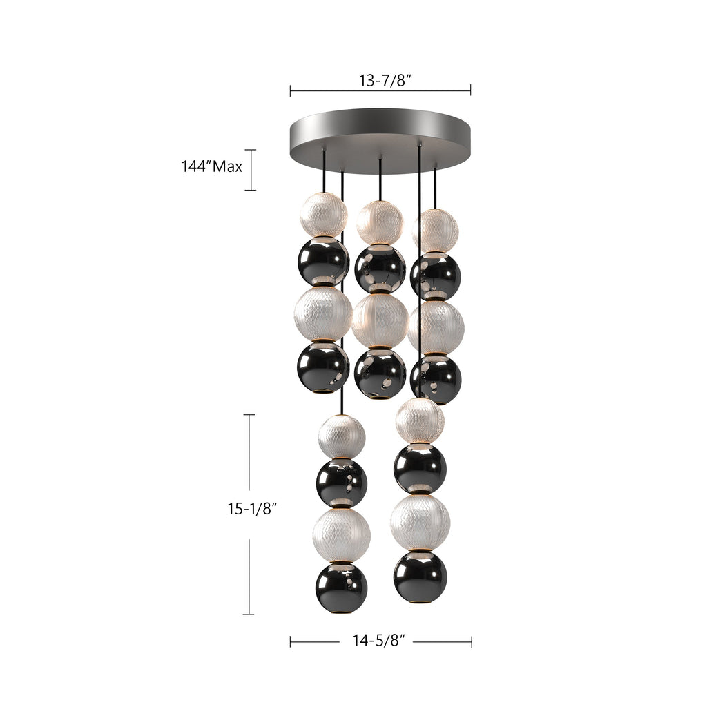 Onyx 5 Head Multi Pendant