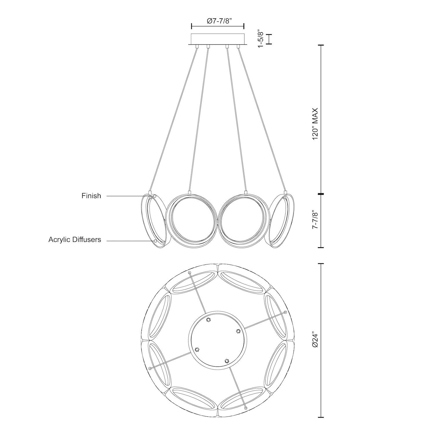 Oros 24-in Chandelier