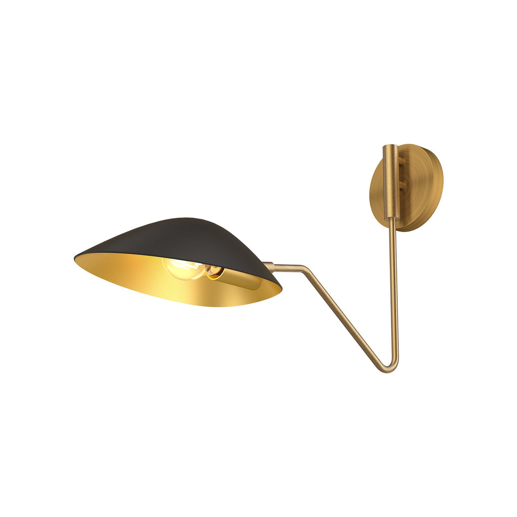 Oscar 6-in Wall/Vanity Light — Aged Gold/Matte Black