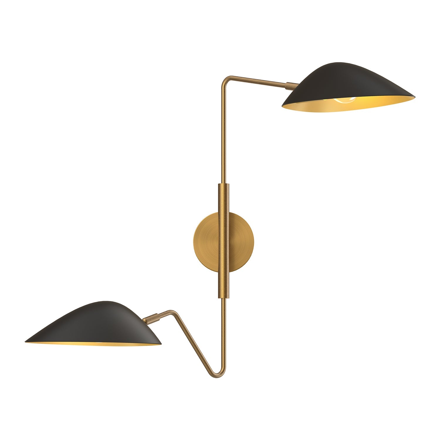 Oscar 6-in Wall/Vanity Light — Aged Gold/Matte Black