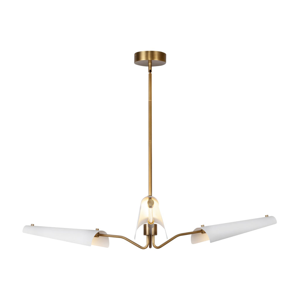 Osorio 46-in Chandelier — Matte White/Vintage Brass