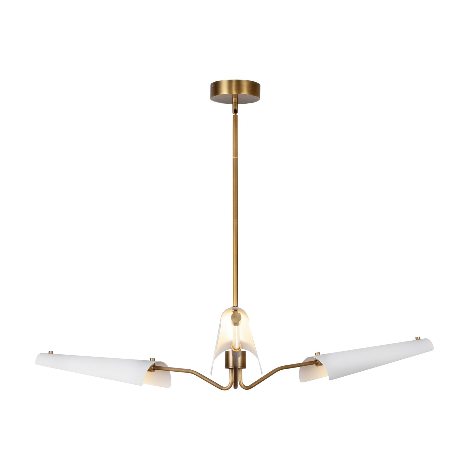 Osorio 46-in Chandelier — Matte White/Vintage Brass
