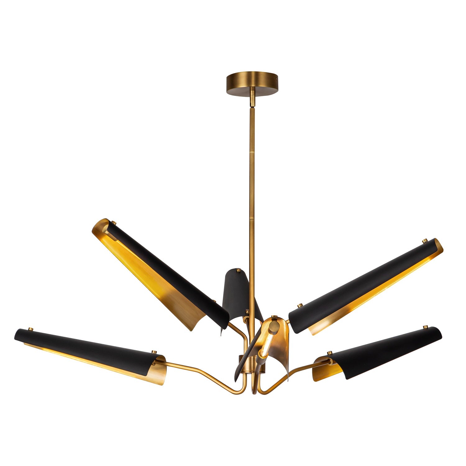 Osorio 46-in Chandelier — Matte Black/Vintage Brass [Universal Voltage]
