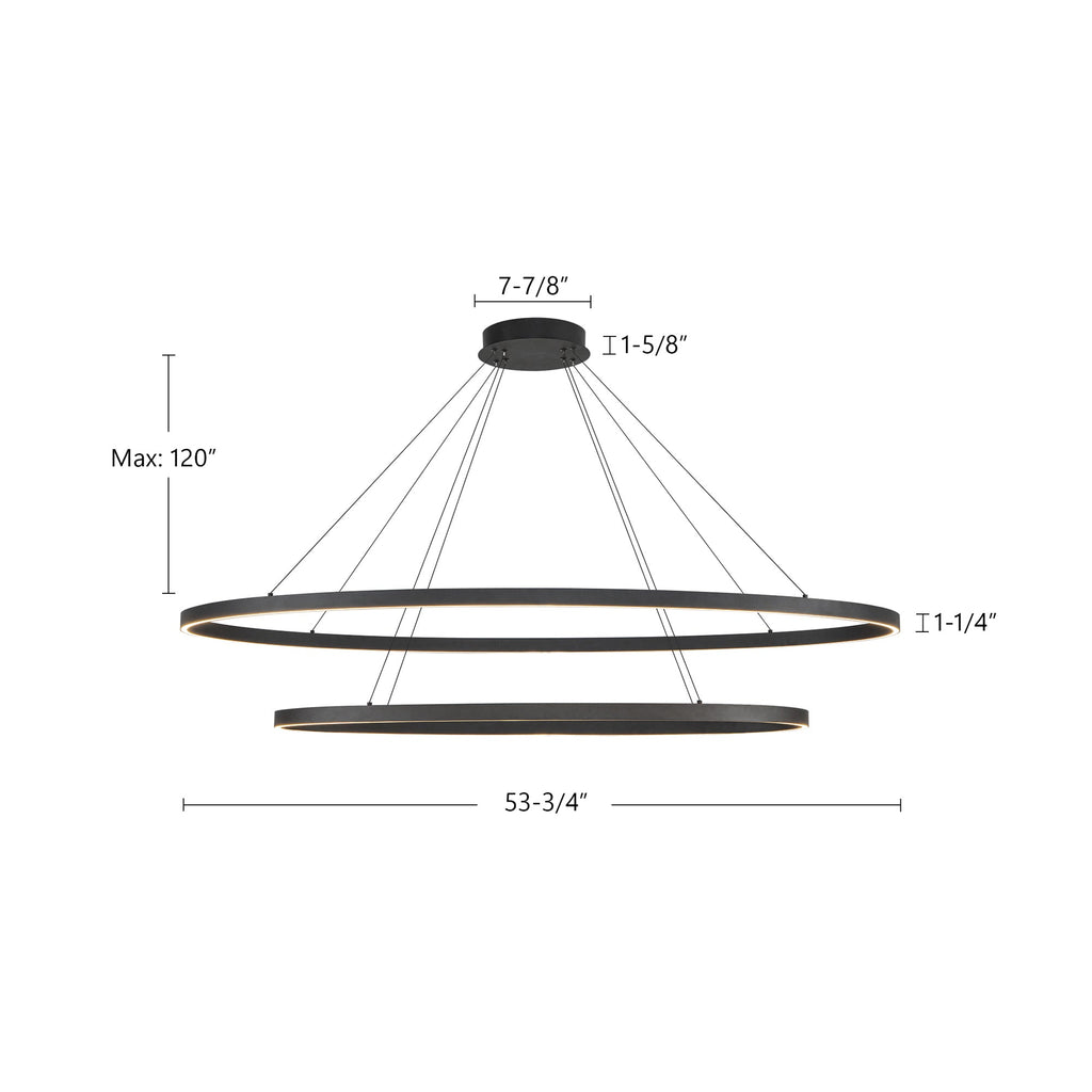 Ovale 53-in 2 Layer Chandelier