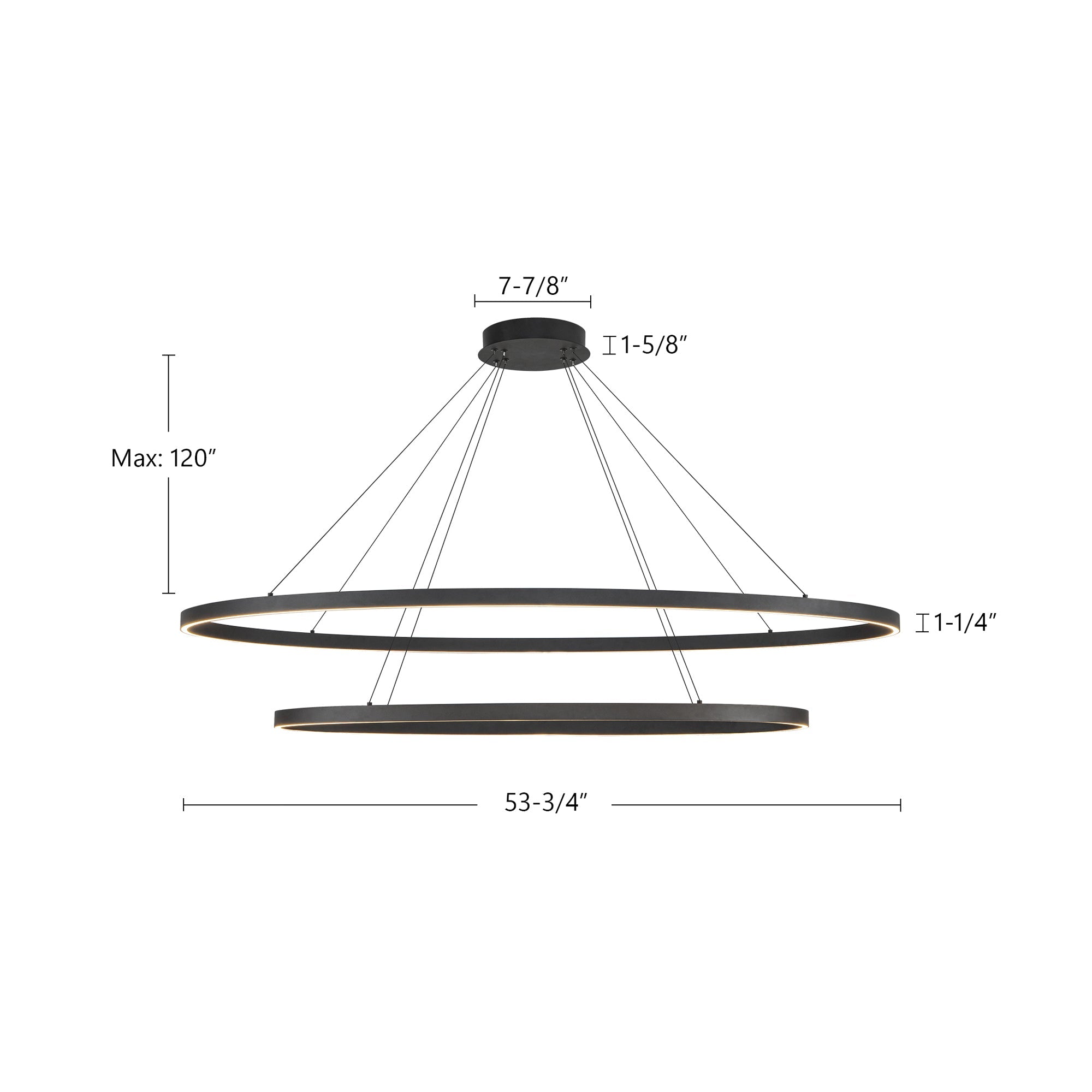 Ovale 53-in 2 Layer Chandelier