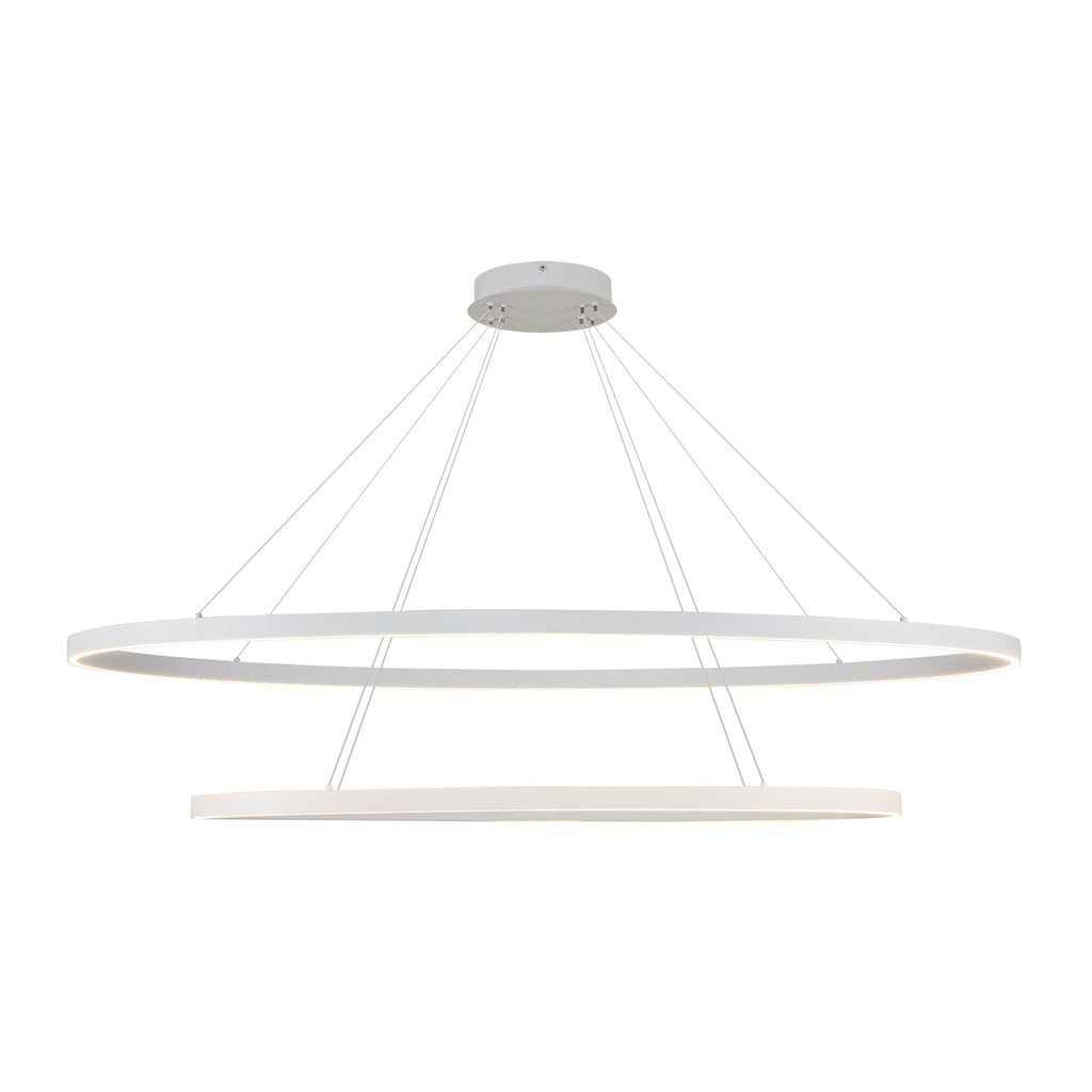 Ovale 53-in 2 Layer Chandelier — White